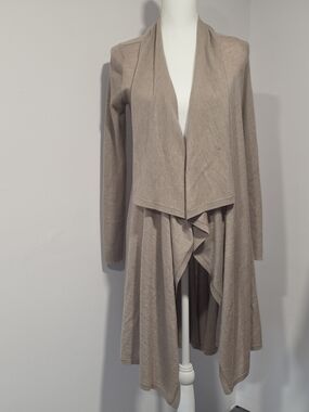 Autumn Cashmere Taupe Draped Open-Front Wrap Cardigan Women's Size Small